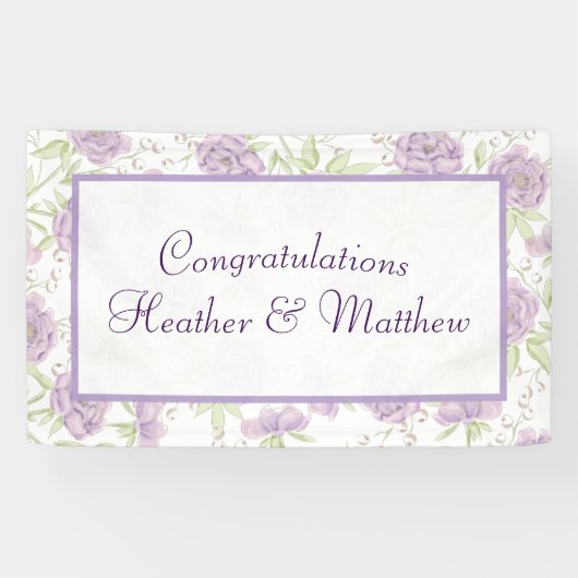 Lavender Purple Rose Wedding Spandoek (Horizontaal)