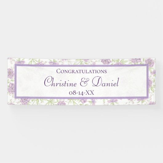 Lavender Purple Rose Wedding Spandoek (Horizontaal)