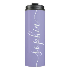 Lavender Purple Script Custom Thermal Tumbler Thermosbeker