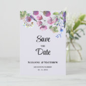 Lavender purple wildflower spring Save the Date Kaart (Staand voorkant)
