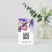 *~* LAVENDER QR CODE Yummy Gold Bold AP29 Visitekaartje (Staand voorkant)