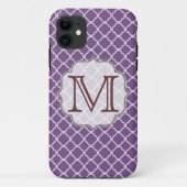 Lavender Quarterfoil Monogramme IPHONE 5 Coque (Dos)