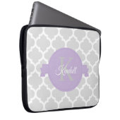 Lavender Quatrefoil - Aangepaste laptophoes Laptop Sleeve (Voorkant Rechts)