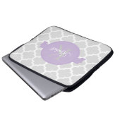 Lavender Quatrefoil - Aangepaste laptophoes Laptop Sleeve (Voorkant onderkant)