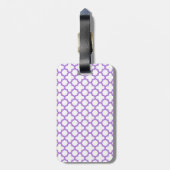 Lavender Quatrefoil Patroon Bagagelabel (Achterkant verticaal)