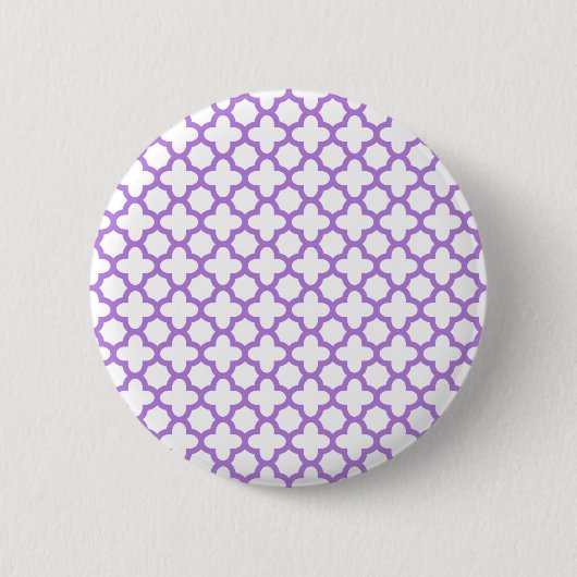 Lavender Quatrefoil Patroon Ronde Button 5,7 Cm (Voorkant)