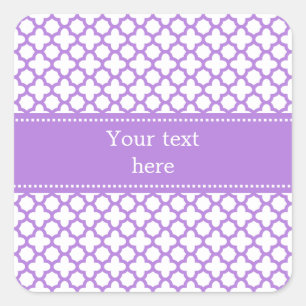 Lavender Quatrefoil Patroon Vierkante Sticker
