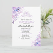 Lavender Quinceañera Anniversaire Invitation Modèl (Debout devant)