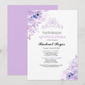 Lavender Quinceañera Anniversaire Invitation Modèl (Devant / Derrière)