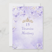Lavender Quinceañera Invitation with Butterflies (Dos)