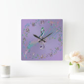 Lavender Rainbow Glass Music Notes et Clé Horloge (Maison)