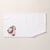 Lavender-red en White Floral Hearts Bad Handdoek (Handdoek)