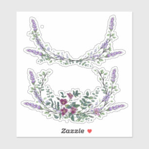 Lavender  Red Rose en Eucalyptus Sticker