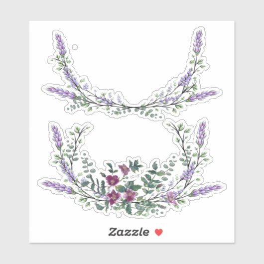 Lavender  Red Rose en Eucalyptus Sticker (Vel)