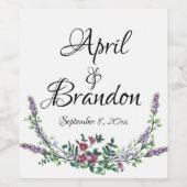 Lavender  Red Rose en Eucalyptus Wijn Etiket (Enkel label)