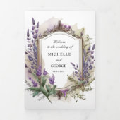 Lavender Regal Programme de mariage plié (Page de couverture)