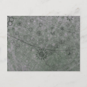 Lavender Retro Flowers en Butterflies Abstract Briefkaart