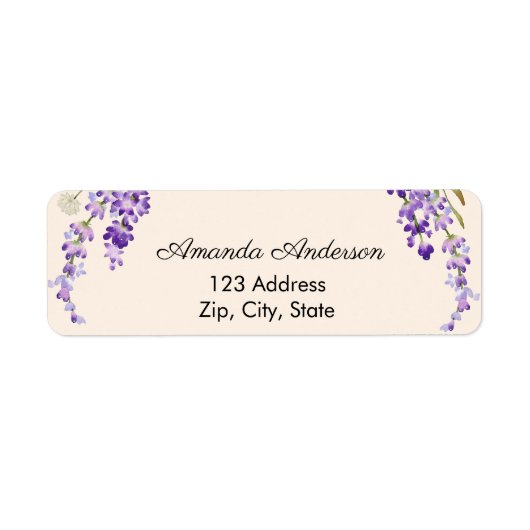 Lavender return cream address label (Voorkant)
