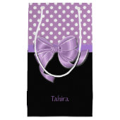 Lavender Ribbon en Polka Dots Klein Cadeauzakje (Voorkant)