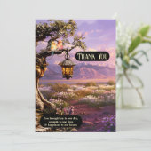 Lavender Romantic Art Photo Mariage Carte de remer (Debout devant)