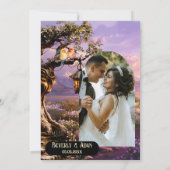 Lavender Romantic Art Photo Mariage Carte de remer (Dos)