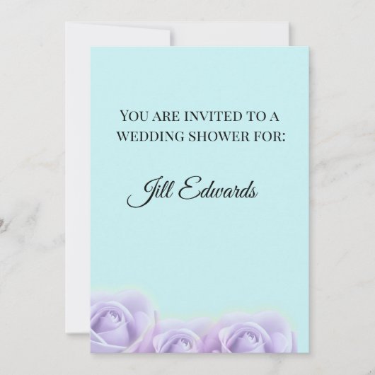 Lavender Rose Bridal Shower Invitation (Devant)