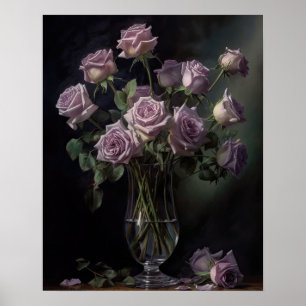 Lavender Rose Flowers Art Imprimer Poster