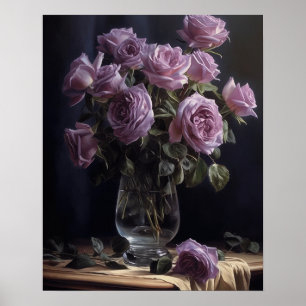 Lavender Rose Flowers Art Imprimer Poster