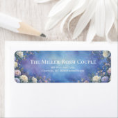 Lavender Rose Gold Etched Blue Texture Etiket (Insitu)