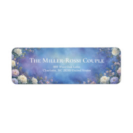 Lavender Rose Gold Etched Blue Texture Etiket