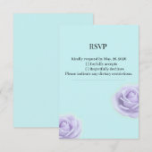 Lavender Rose With Blue Wedding RSVP (Devant / Derrière)