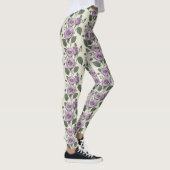 Lavender Roses With Silver And Green Leaves  Leggings (Rechts)