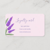 Lavender, roze achtergrondkaart klantenkaartje (Achterkant)