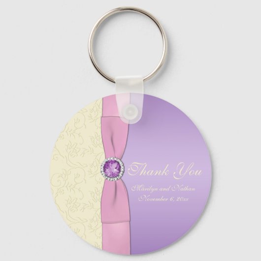 Lavender, roze en ivoren Sleutelhanger (Voorkant)