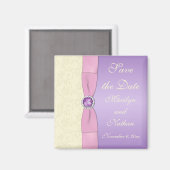 Lavender, Roze en Ivory Wedding Favor Magnet Magneet (Voorkant / Achterkant)