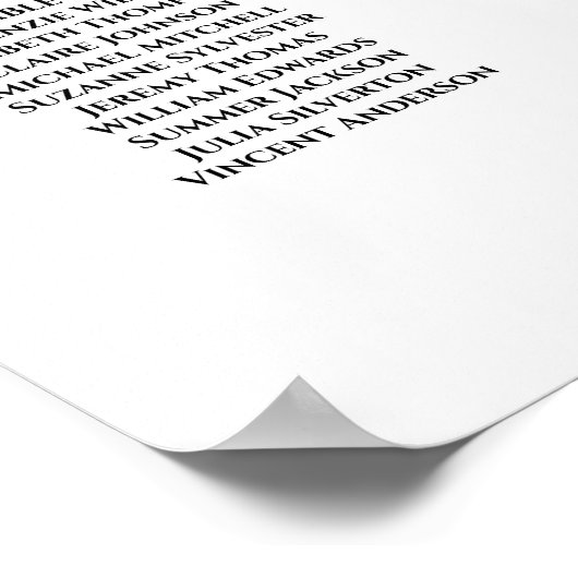 Lavender Rozen 20 Table Boho Wedding Seating Chart Poster (Hoek)