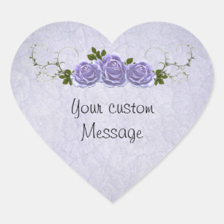 Lavender Rozen  Hart Sticker