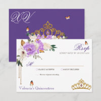 Lavender Rozen Royal Paars Gold Tiara Quinceanera