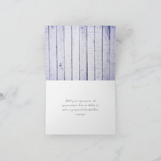 Lavender Rustic Monogram Mariage Merci (Intérieur)