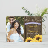 LAVENDER RUSTIC SUNFLOWER BEWAREN DE DATUM KAART (Staand voorkant)