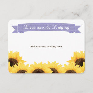 LAVENDER RUSTIC SUNFLOWER ENCLOSURE INSERT INFORMATIEKAARTJE