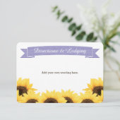 LAVENDER RUSTIC SUNFLOWER ENCLOSURE INSERT INFORMATIEKAARTJE (Staand voorkant)