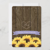 LAVENDER RUSTIC SUNFLOWER WEDDING INVITATION KAART (Achterkant)