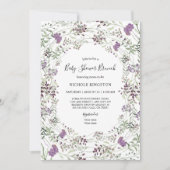 Lavender Sage Wildflower Baby shower Brunch Kaart (Voorkant)