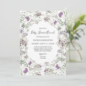 Lavender Sage Wildflower Baby shower Brunch Kaart (Staand voorkant)