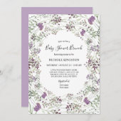 Lavender Sage Wildflower Baby shower Brunch Kaart (Voorkant / Achterkant)