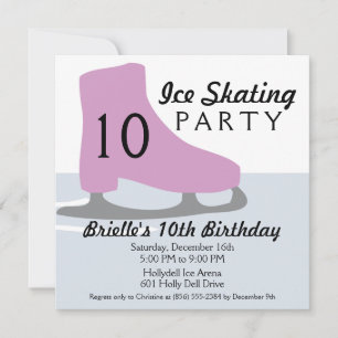 Lavender Schaats Date Ice Skating Birthday Party Kaart