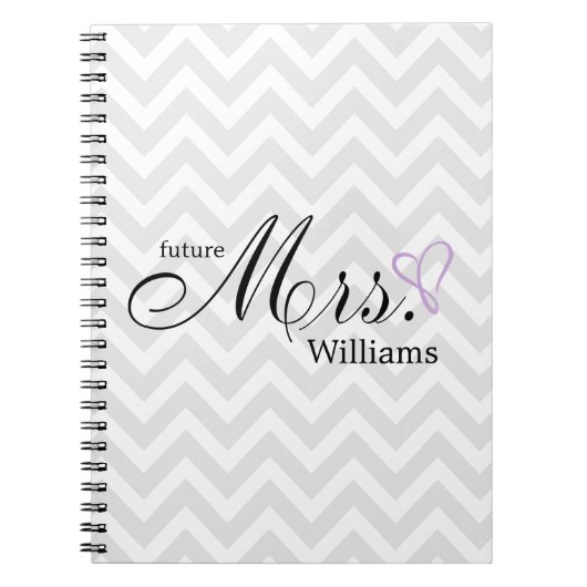 Lavender Scribble Heart Future Mrs Wedding Notitieboek (Voorkant)