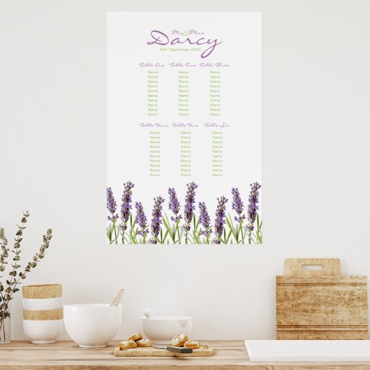 Lavender Seating Chart Poster (Keuken)