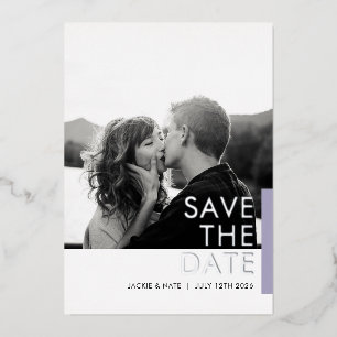 Lavender Shimmer Save the Date folie card Uitnodiging